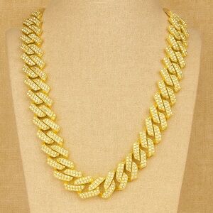 17 inch Iced Hip Hop Miami Cuban Link Chain for Men and Women